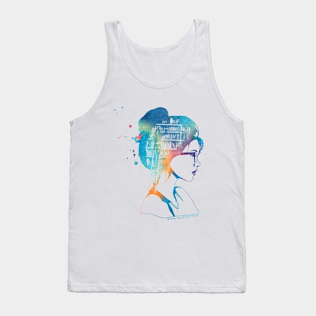 A Girl Who Loves Books Color Tank Top by Alley Ciz